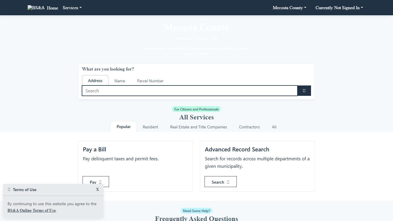 Home Mecosta County BS&A Online
